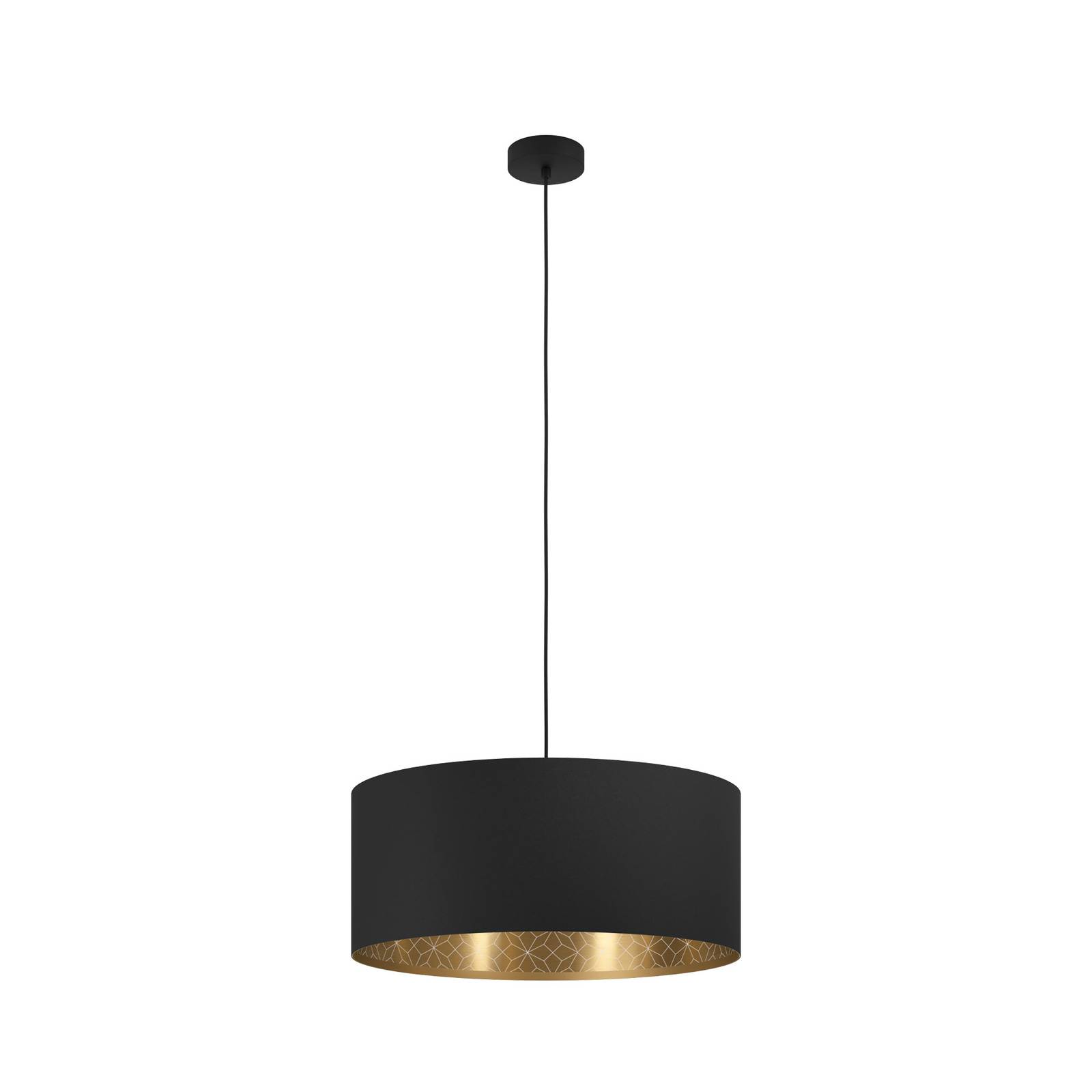 Suspension Zaragoza noire/dorée à 1 lampe Ø53 cm