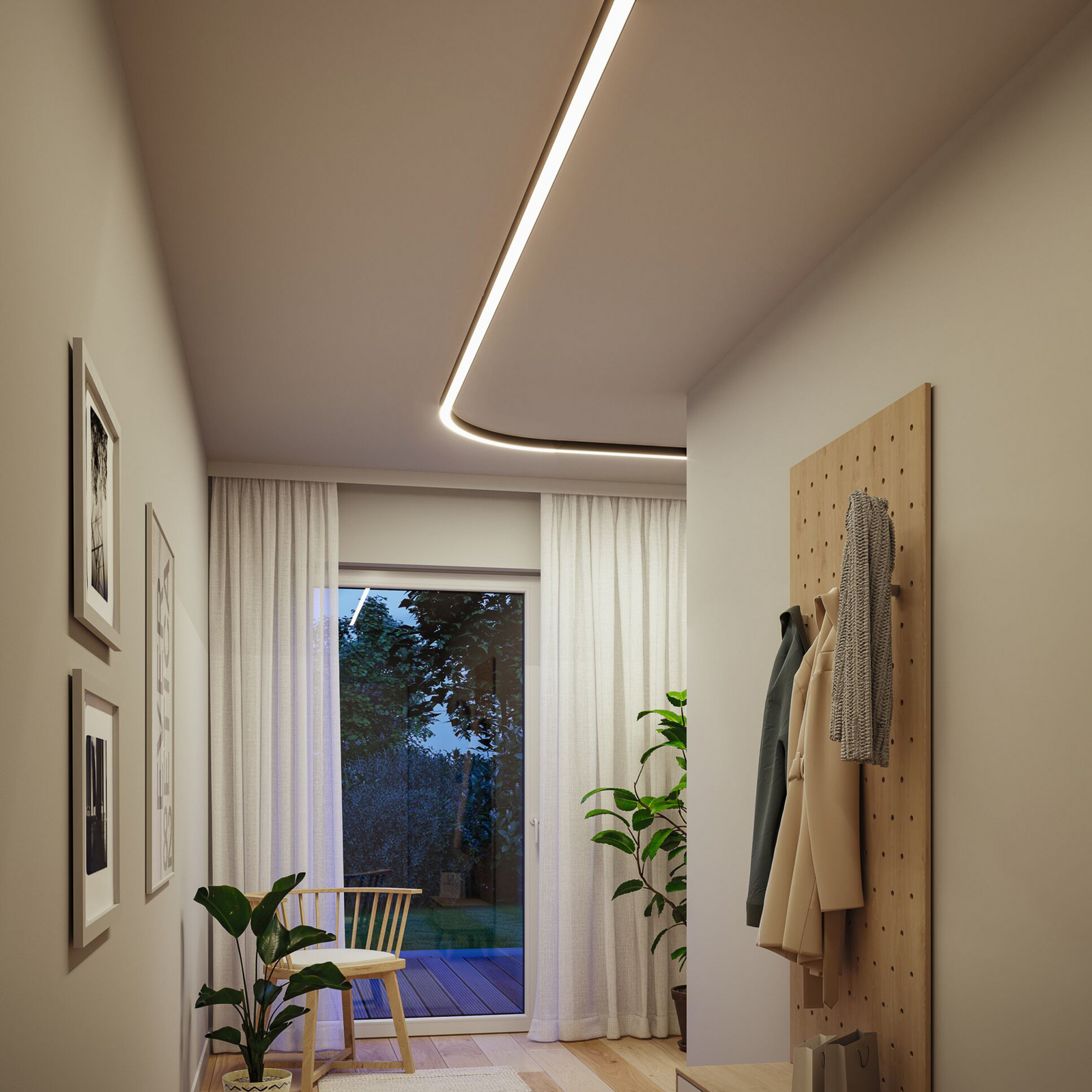 Paulmann LED gaismas sloksne Linion, melna, 90° līkne, 3000 K