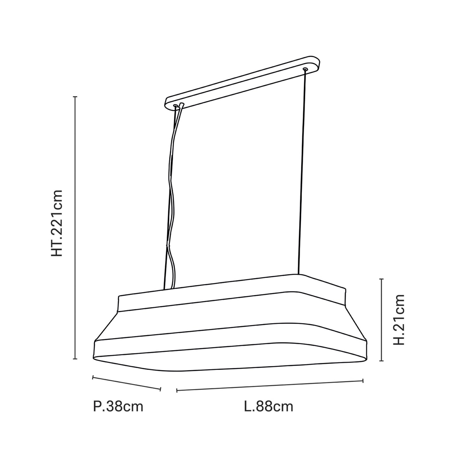 MARKET SET piekaramā lampa Square, 88 x 38 cm, krēmkrāsas, tekstils, E27 MARKET SET piekaramā lampa Square, 88 x 38 cm, krēmkrāsas, tekstils, E27