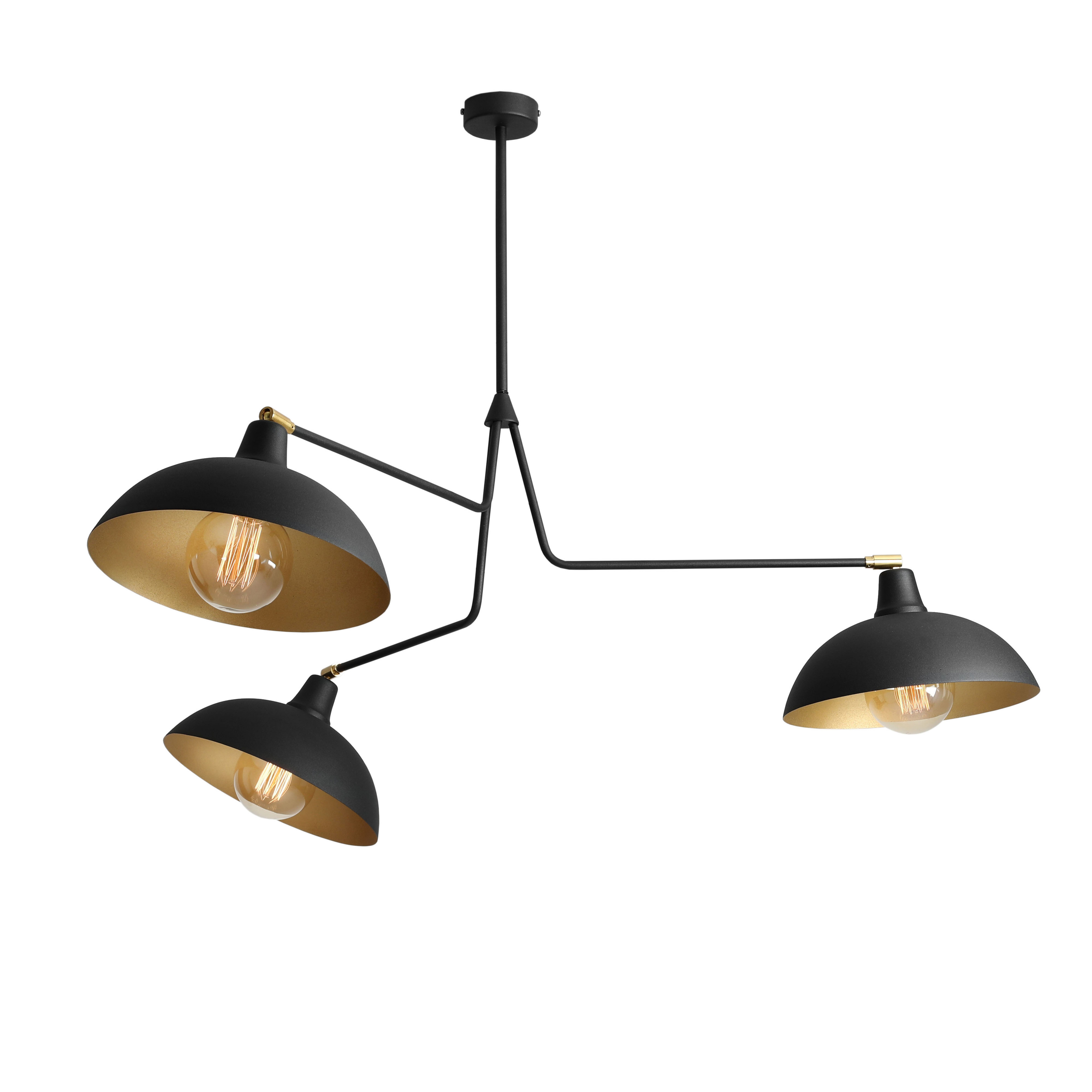 1036 Suspension noire à 3 lampes - ALDEX