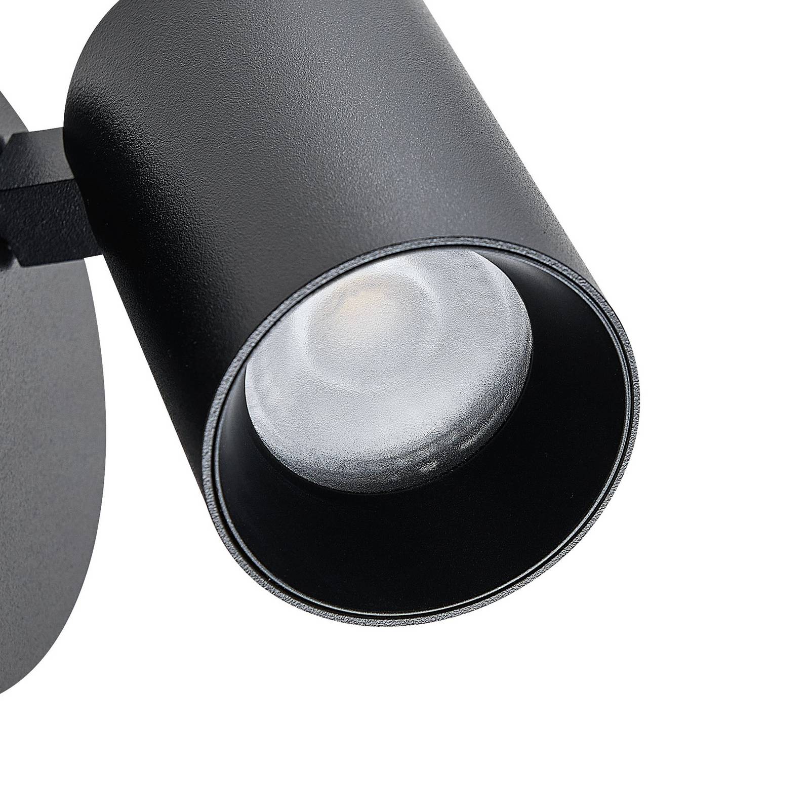 Reflektor ścienny CAN TILT, czarny, Ø 10 cm, metalowy przełącznik GU10