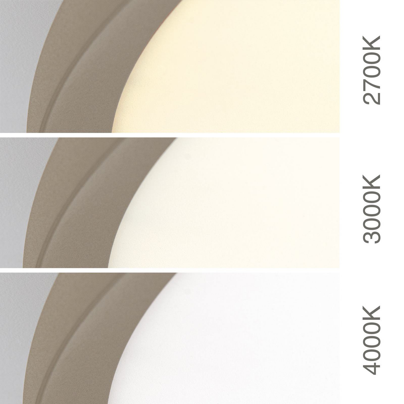 LED ceiling lamp Kant, Ø 80 cm, khaki, CCT, metal/plastic