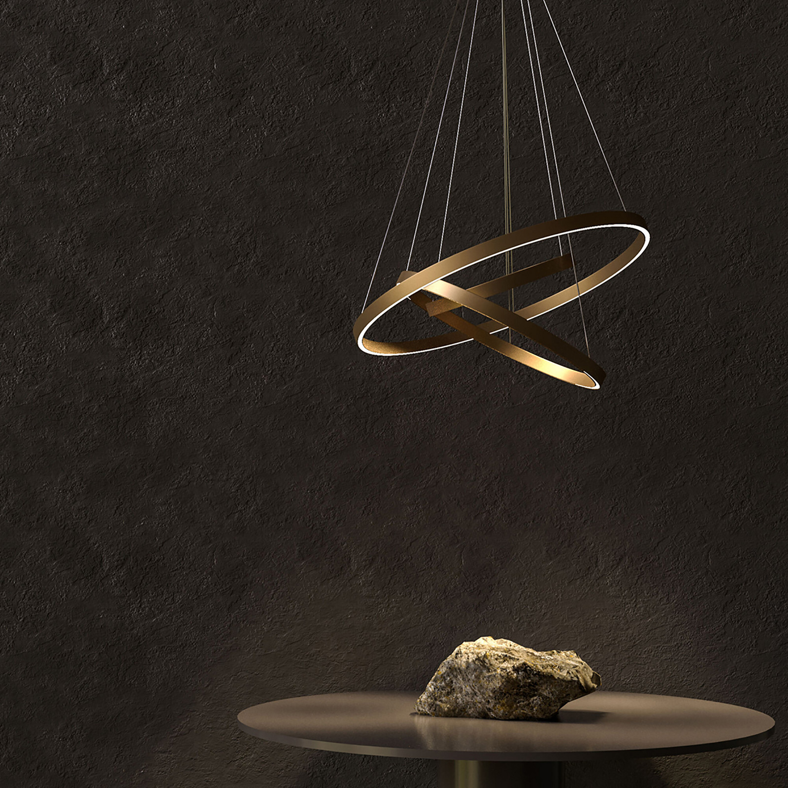 Maytoni Rim lampă susp. LED 840 3 inele negru - Camera de zi / sufragerie - modern - Metal