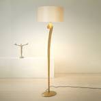 Stojací lampa Lino, barva zlatá/ecru, výška 160 cm, železo
