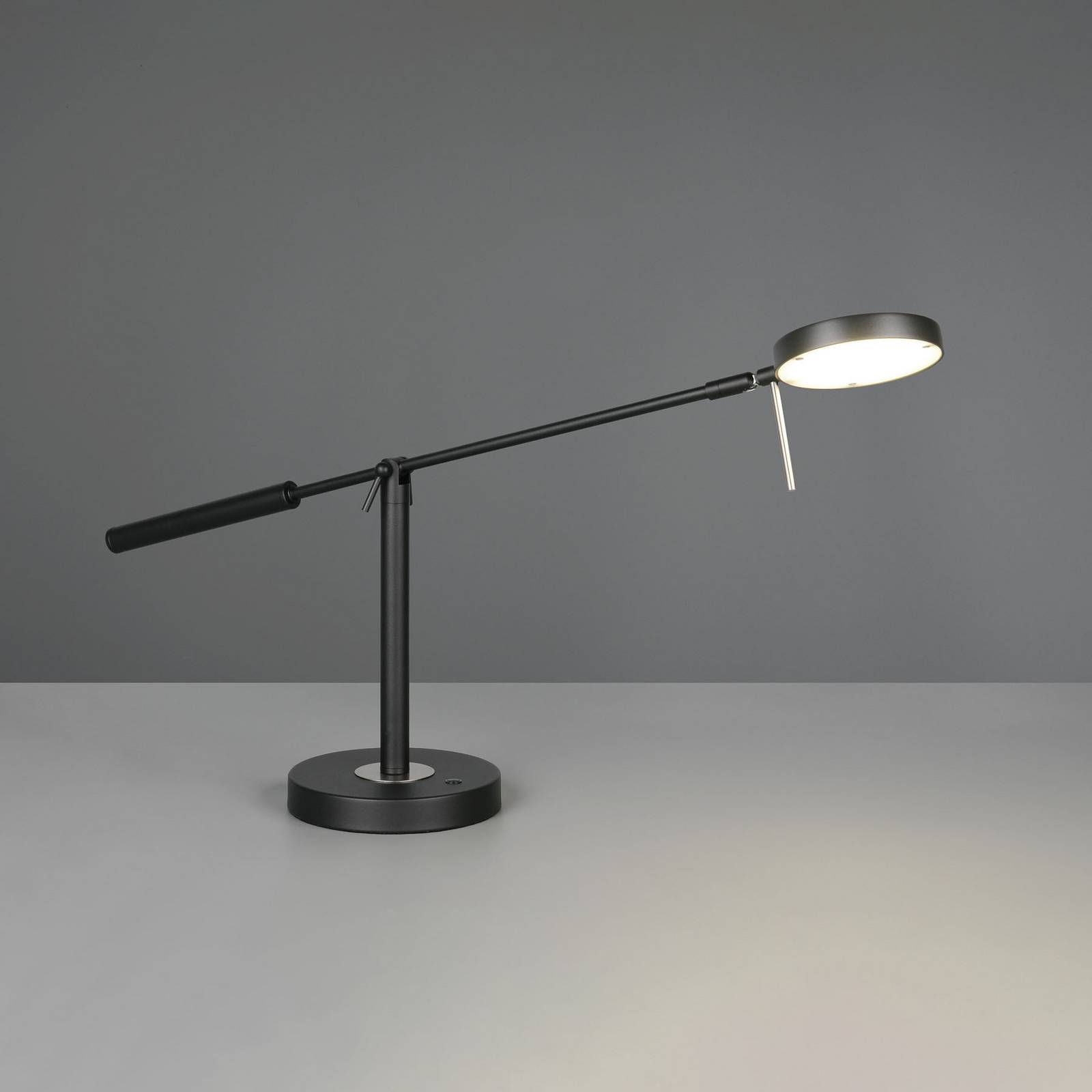  Trio Lighting Led-tischlampe Monza, Schwarz Matt, Höhe 52 Cm, Metall 