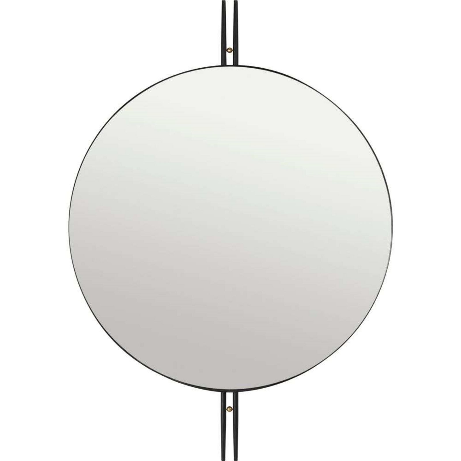 IOI Wall Mirror Round Ø80 Black/Brass - GUBI