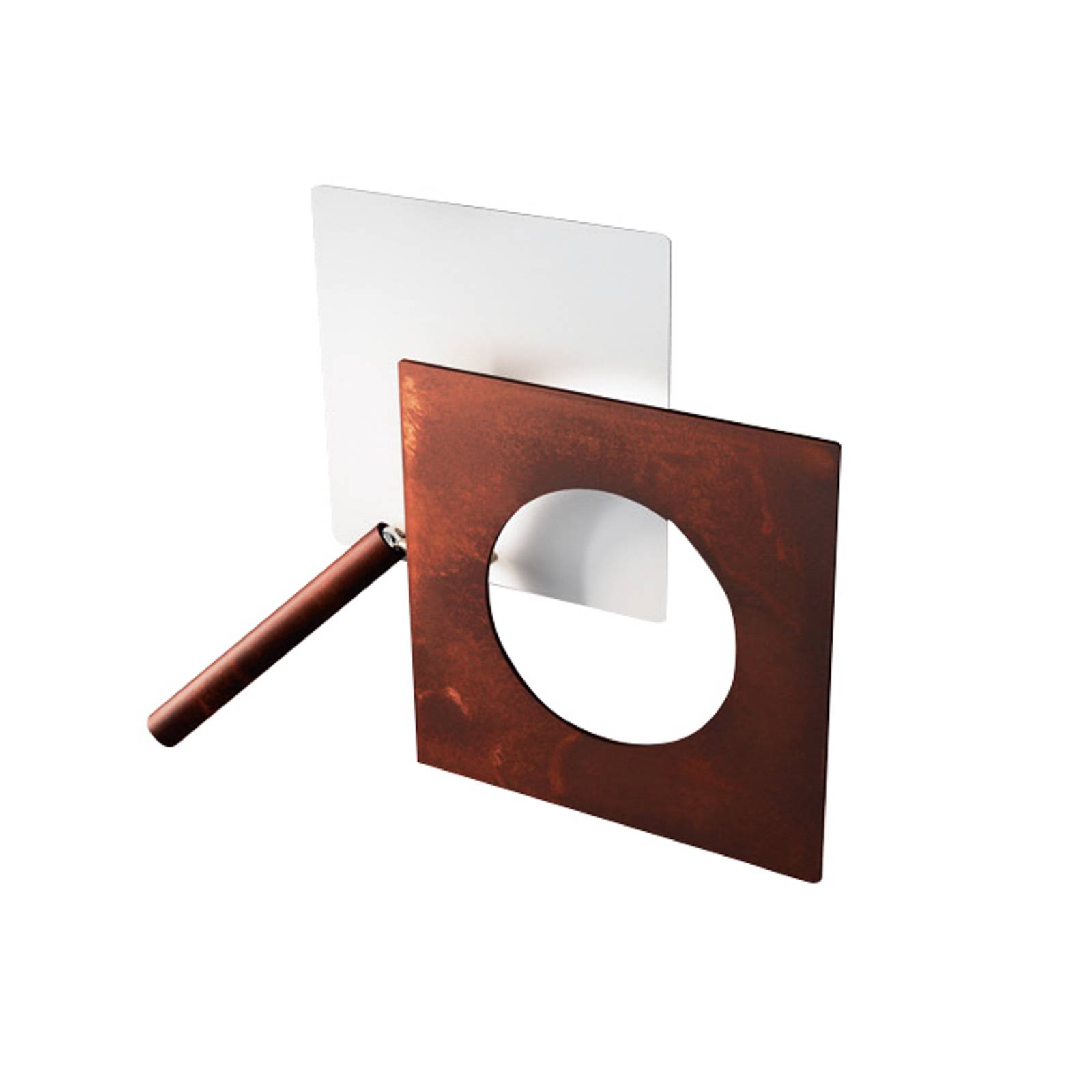 ICONE Petra 21.L LED wall light, white, rust, for Living / Dining Room, aluminium, 16.8 W, energy efficiency: A+, W: 38 cm, H: 21 cm