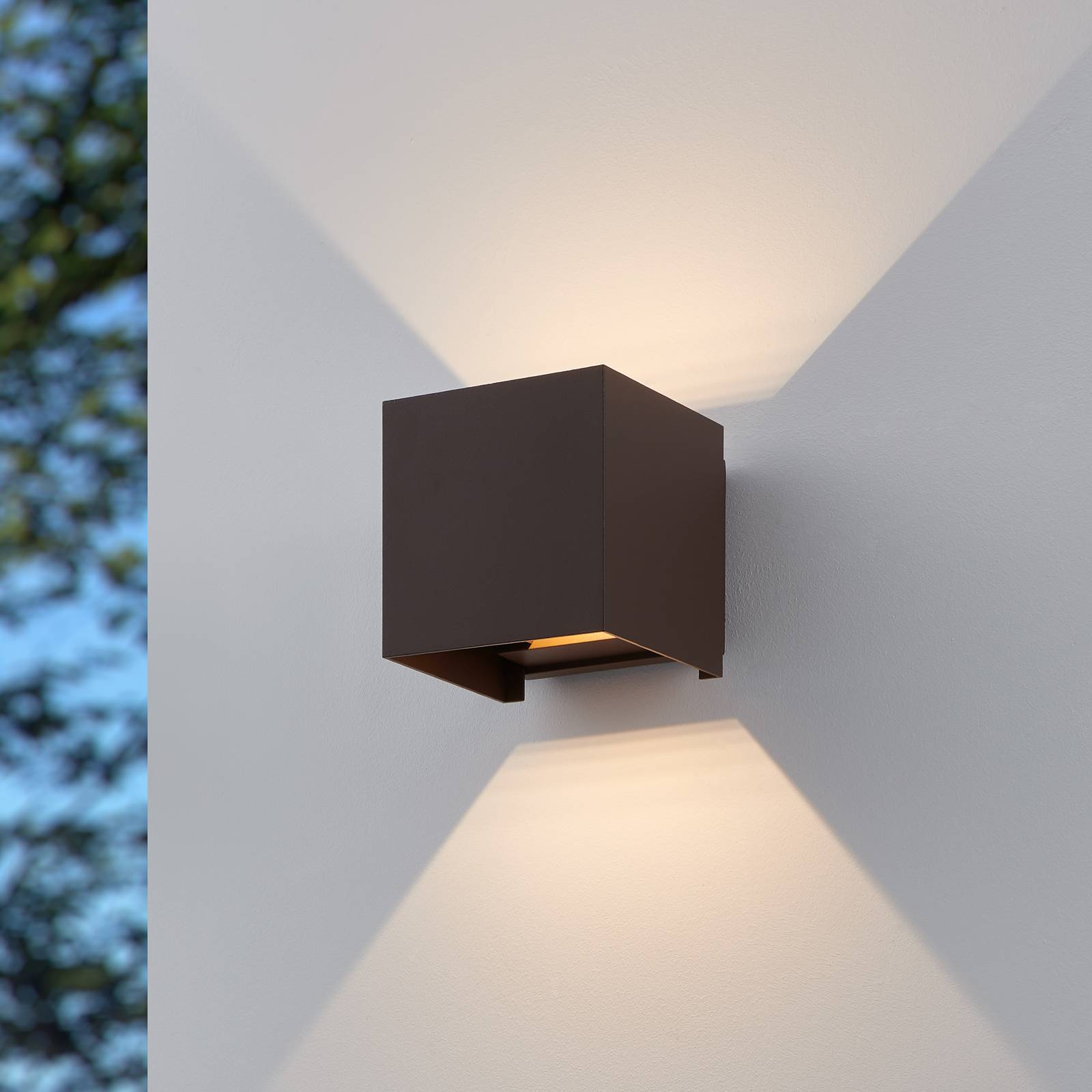 EGLO Applique d'extérieur LED Calpino 3 couleur rouille, largeur 10 cm, à 2 lampes.