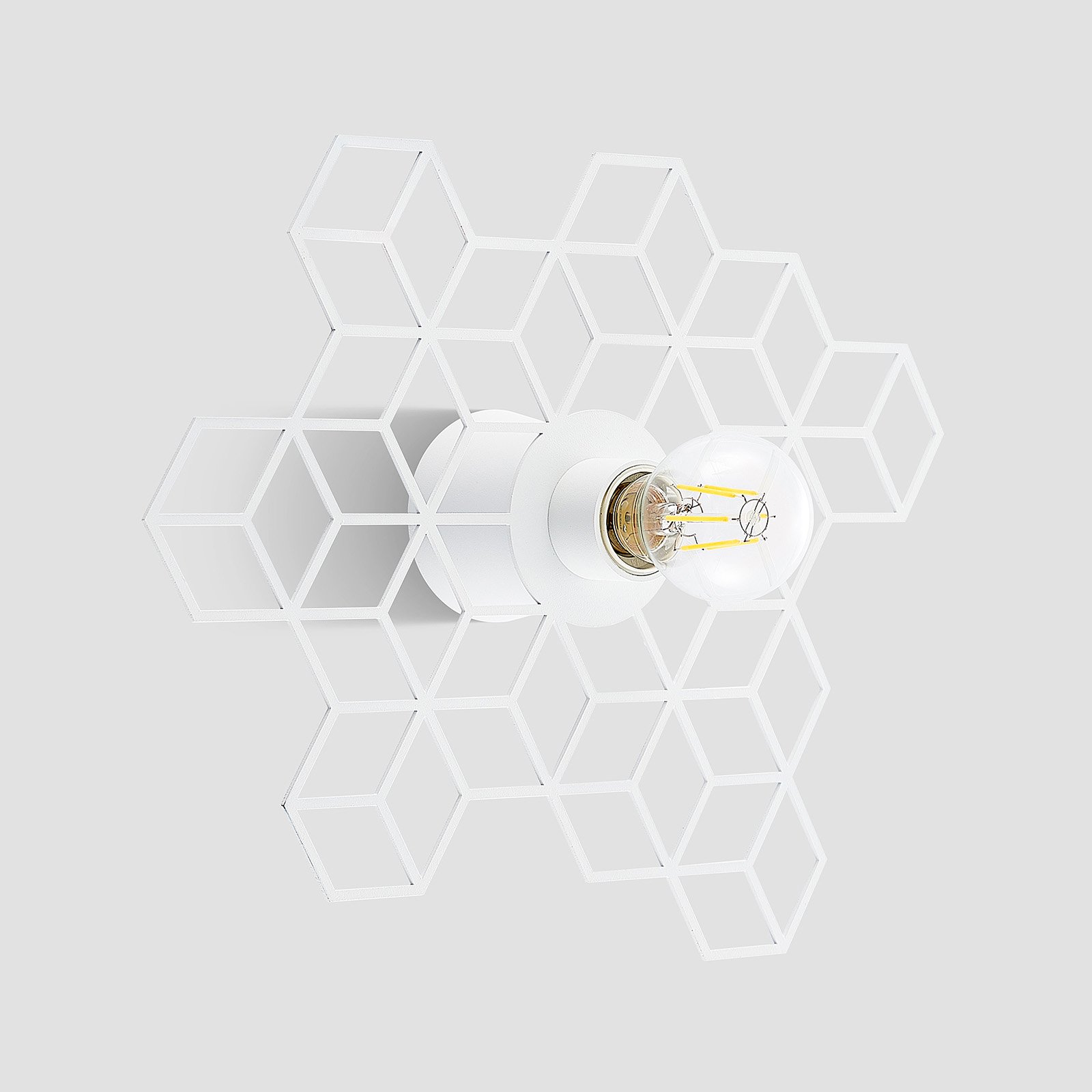 Lucande Alexaru wall light, honeycomb, white