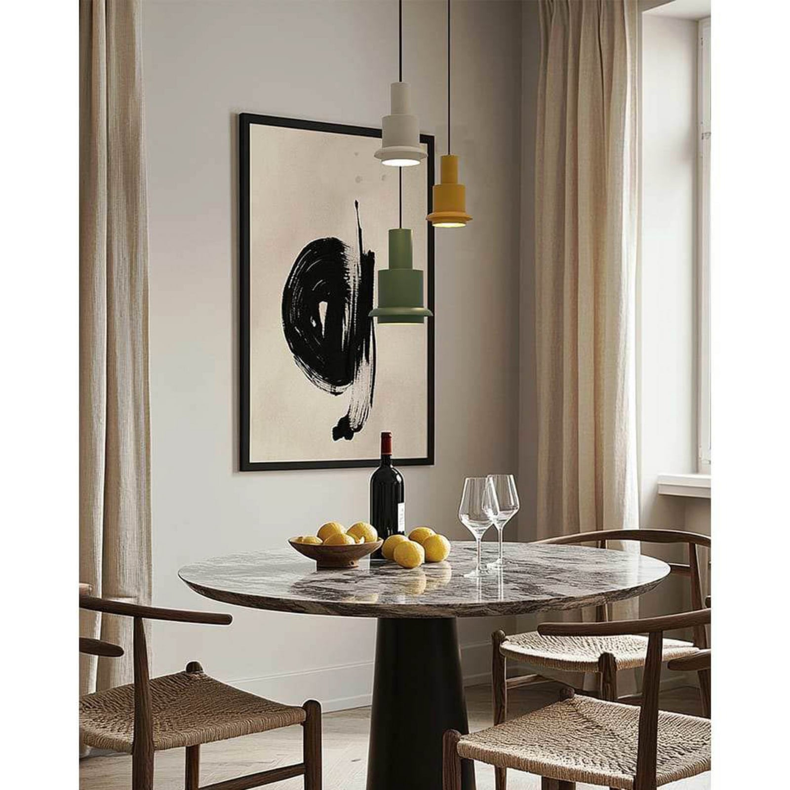 Chaumont Pendelleuchte Ø15xH22 White/Yellow DCW - Wohnzimmer - Metall