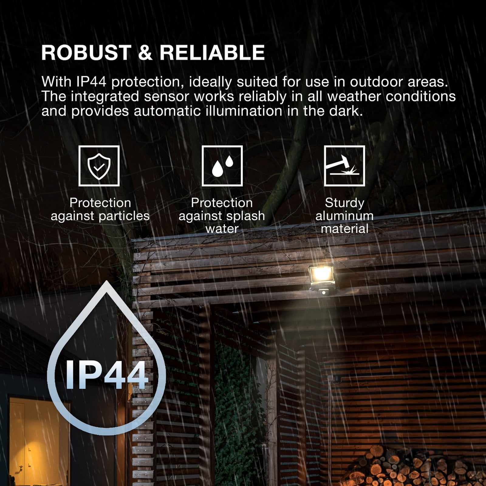 OSRAM ENDURA FLOOD kültéri spotlámpa, szürke, érzékelő 30 W 840 IP44