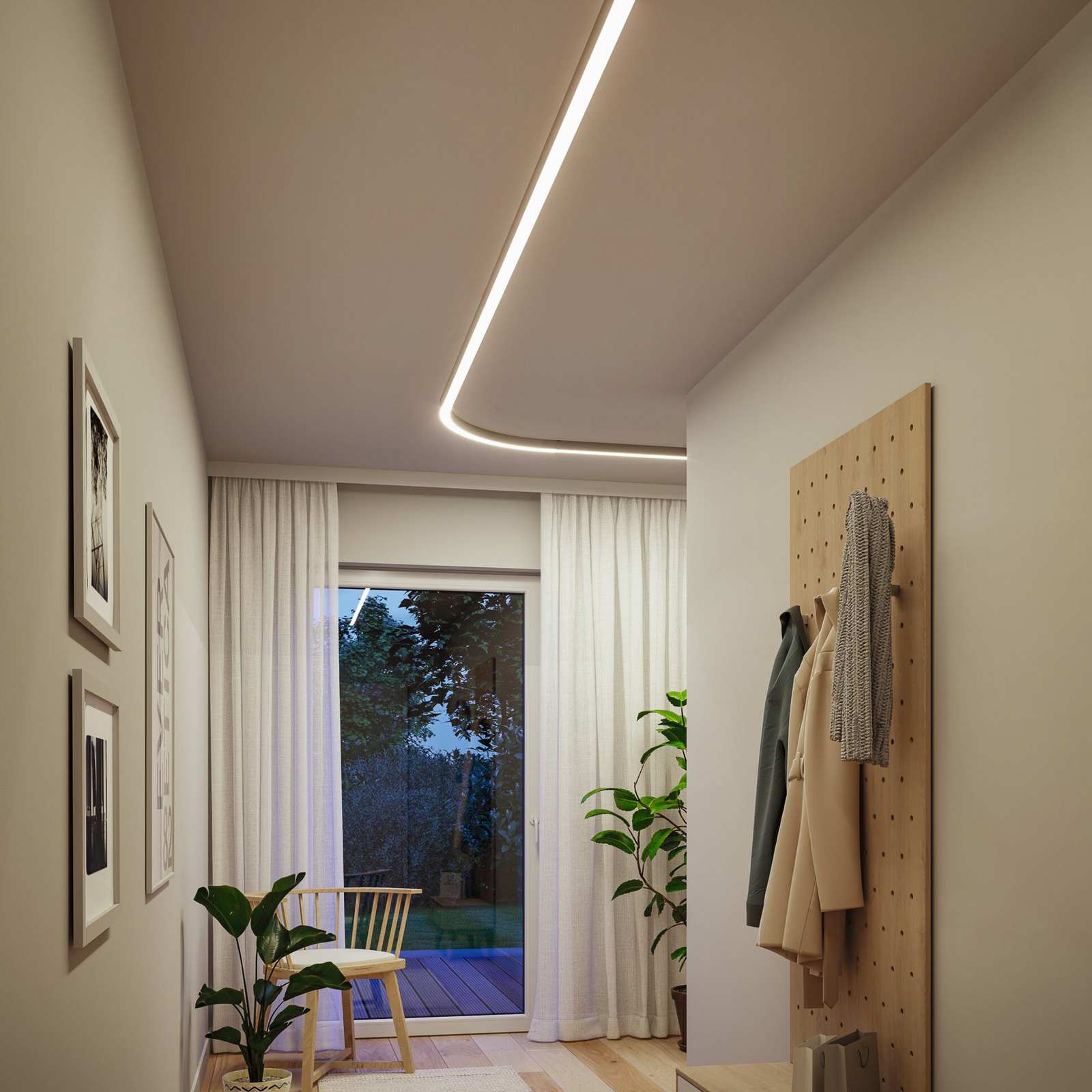 Barra luminosa a LED Paulmann Linion, cromata, curva a 90°, 3.000 K