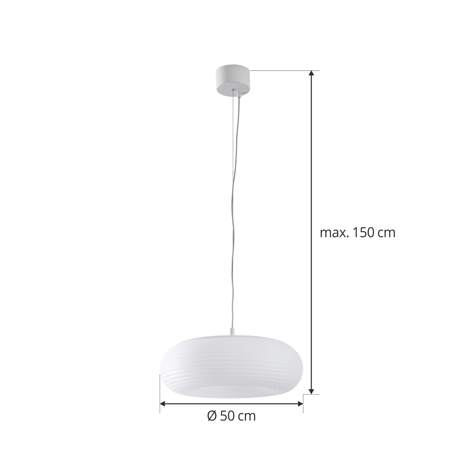 Lucande Smart LED pendant light Bolti, white, RGBW, CCT, Tuya