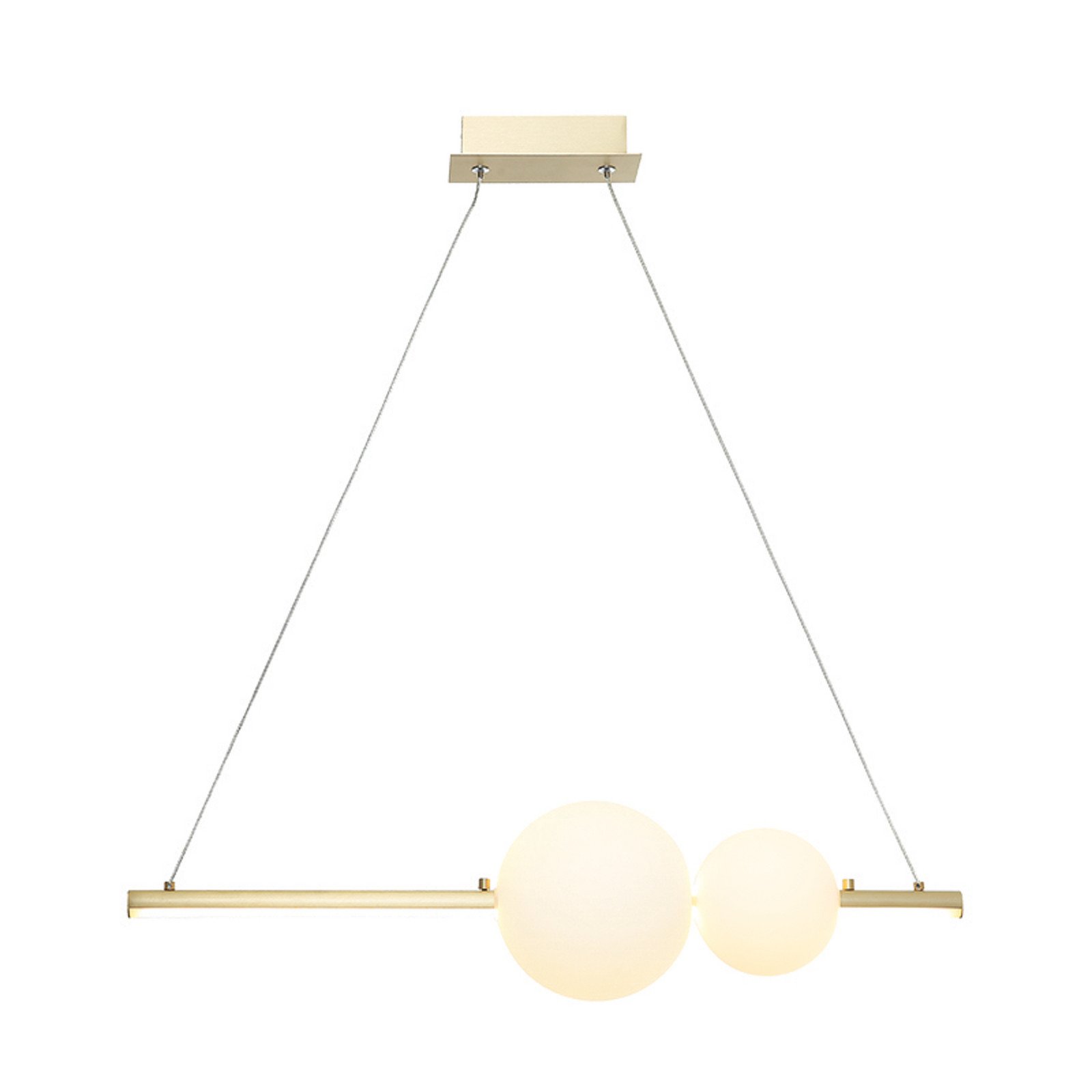 Lampă suspendată LED 22108 2 becuri auriu mat/opal