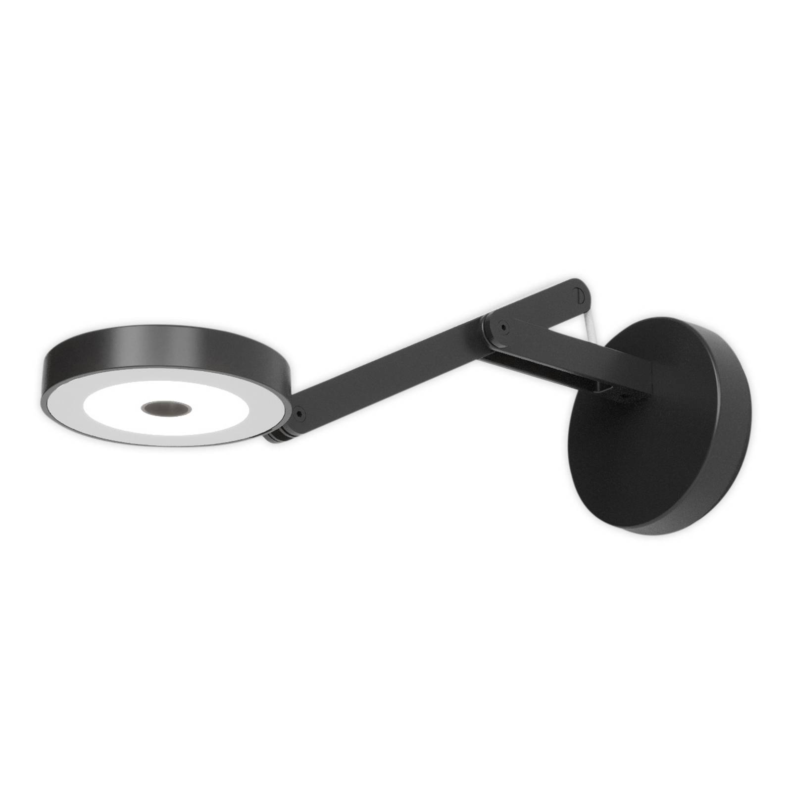 Rotaliana String W0 DTW wall light black silver, for Living / Dining Room, aluminium, polycarbonate, fabric, 9 W