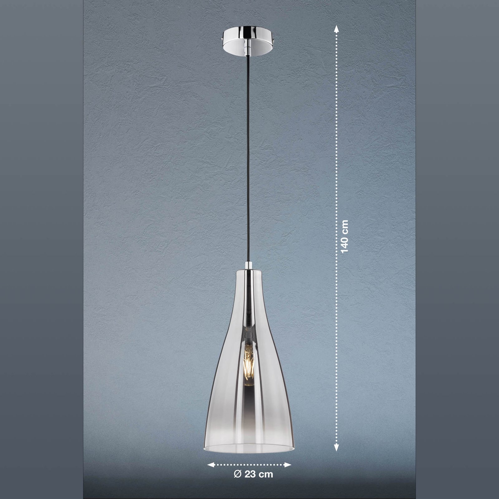 Lámpara colgante Zeal, cromo/espejado-transparente, Ø 23 cm