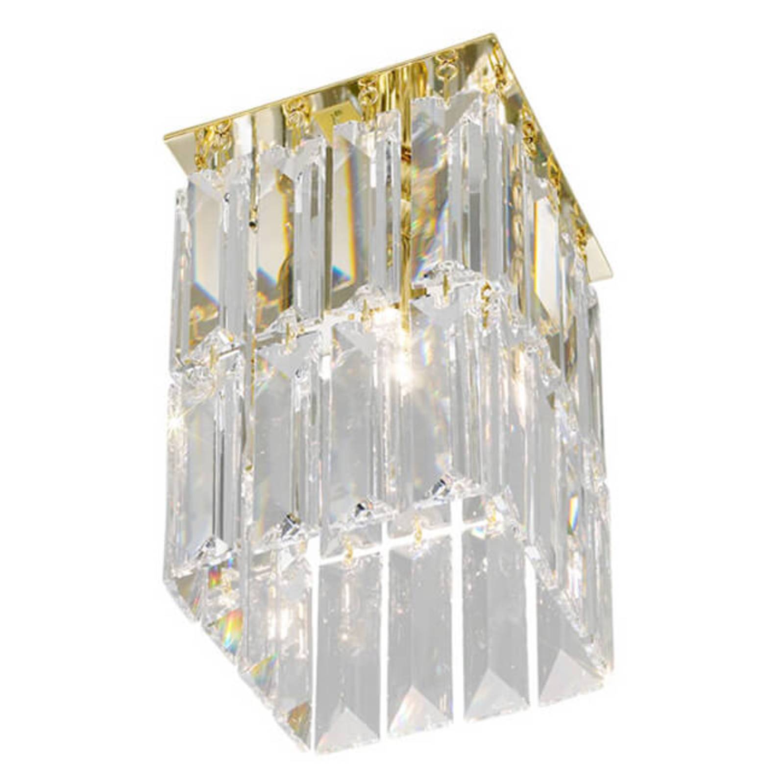Image of Plafonnier cristal doré PRISMA 9008447196066