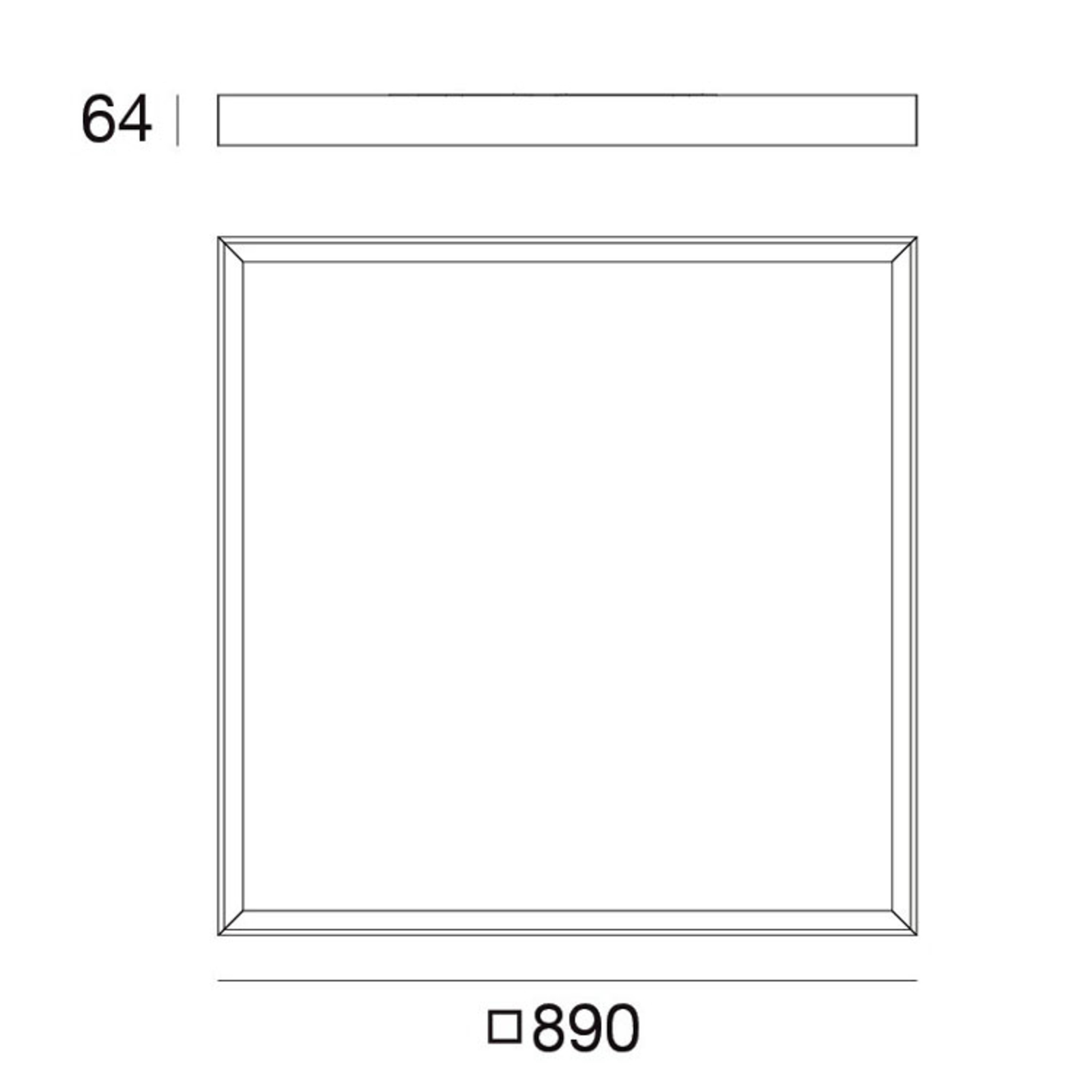 LED stropní světlo Tara mega, 89 cm x 89 cm