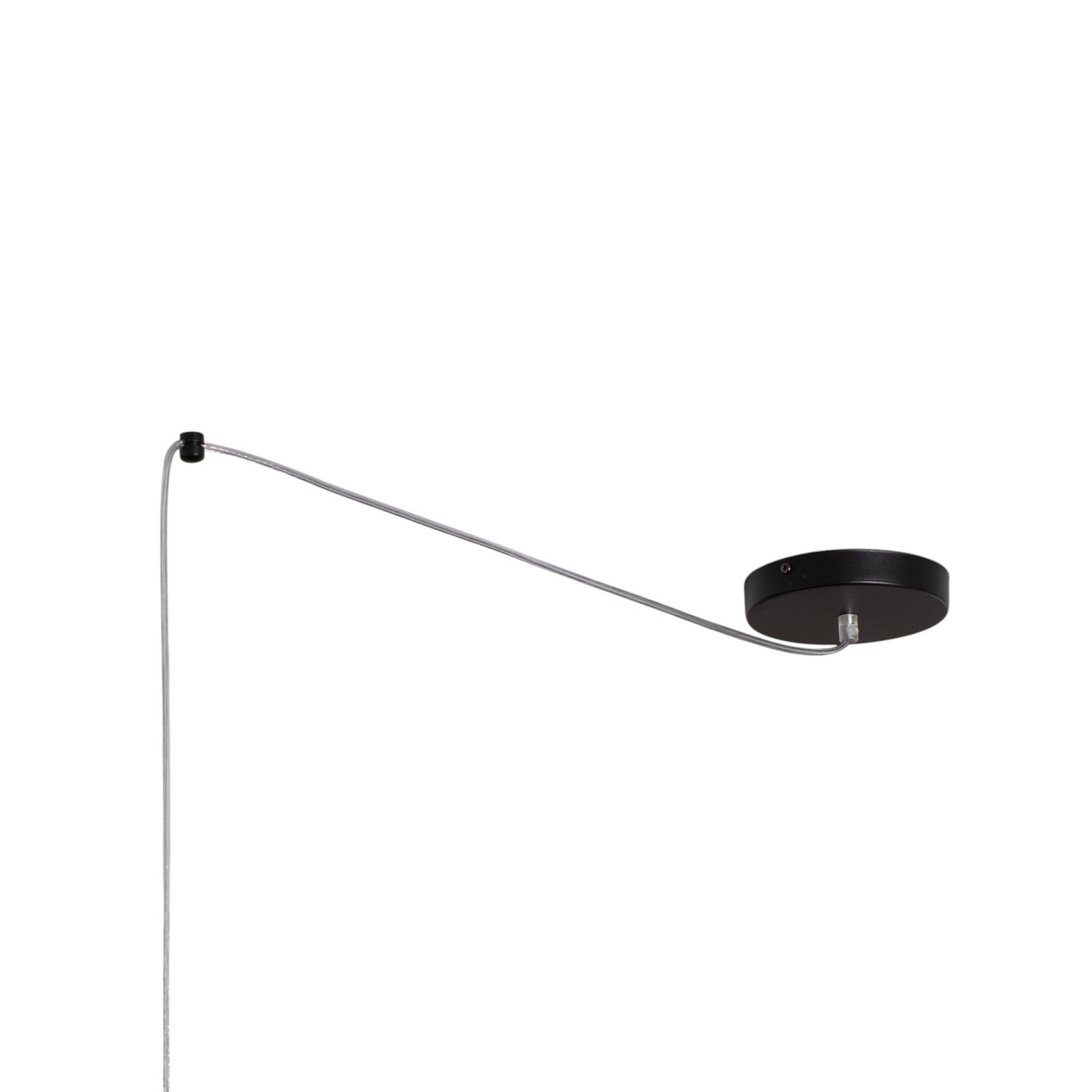 Závesné svietidlo Ascot, Ø 38 cm, sivé, textilné, decentralizované