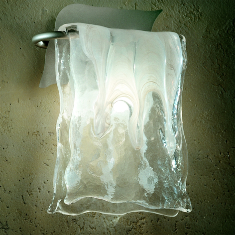 Aluminium/Glas Wandleuchte MURANO