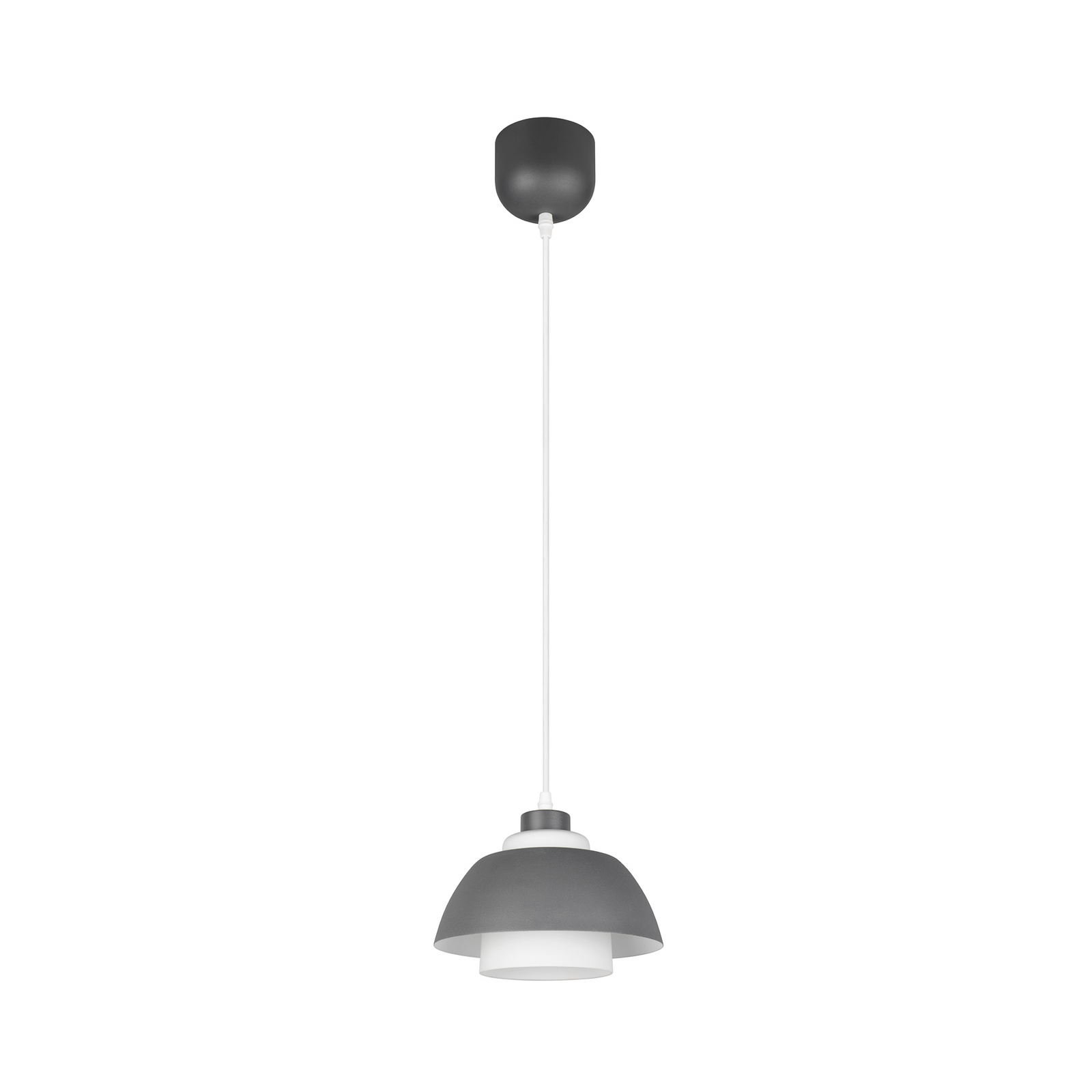 Hanglamp Tilos, antraciet, Ø 23 cm, metaal/glas, E27