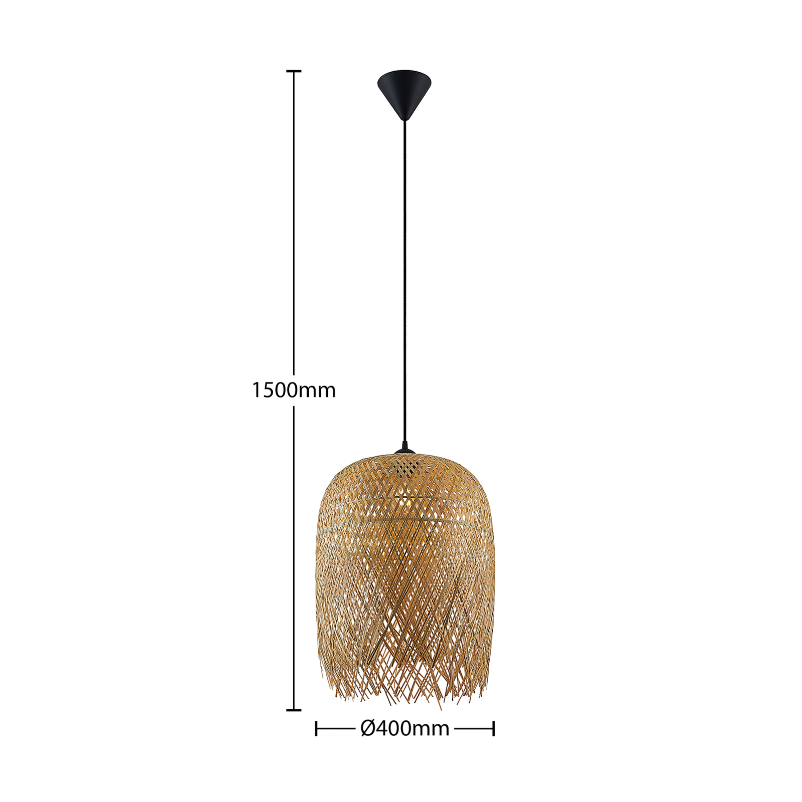 Lindby Solivia lampada a sospensione di bambù