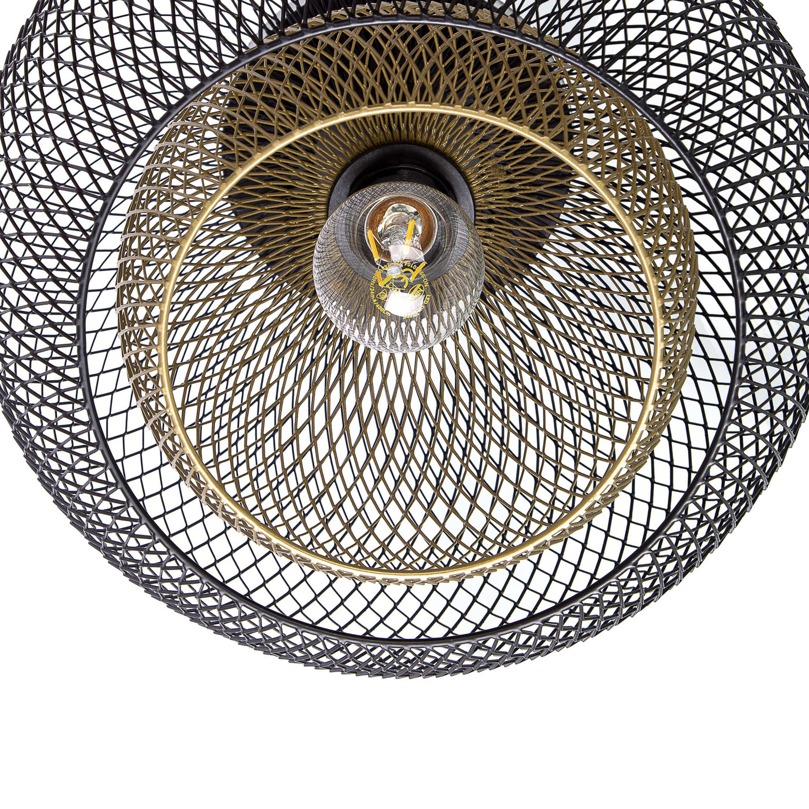 Selina ceiling light with a double wire lampshade