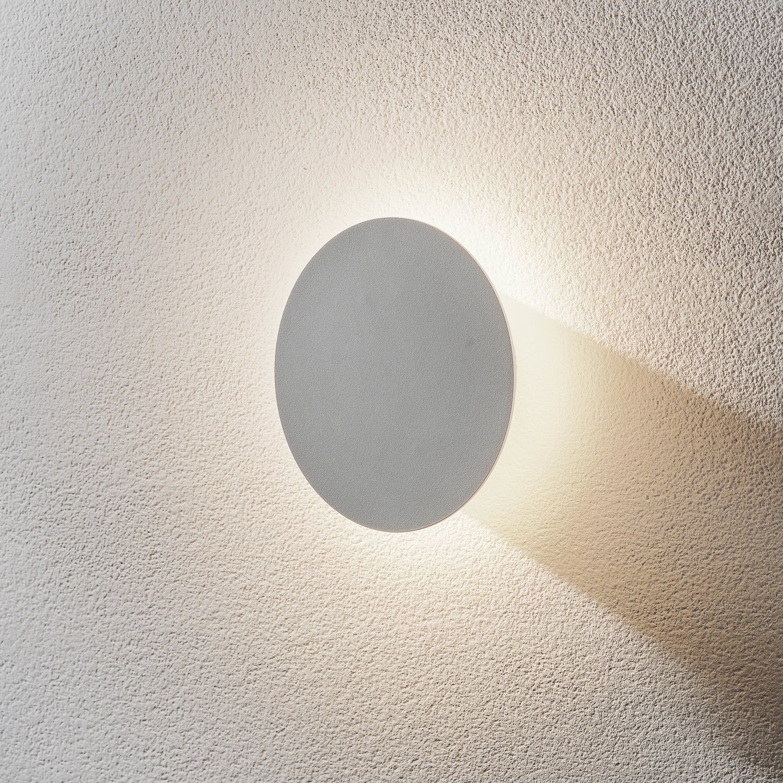 Escale Blade LED-vägglampa, matt vit, Ø 18 cm
