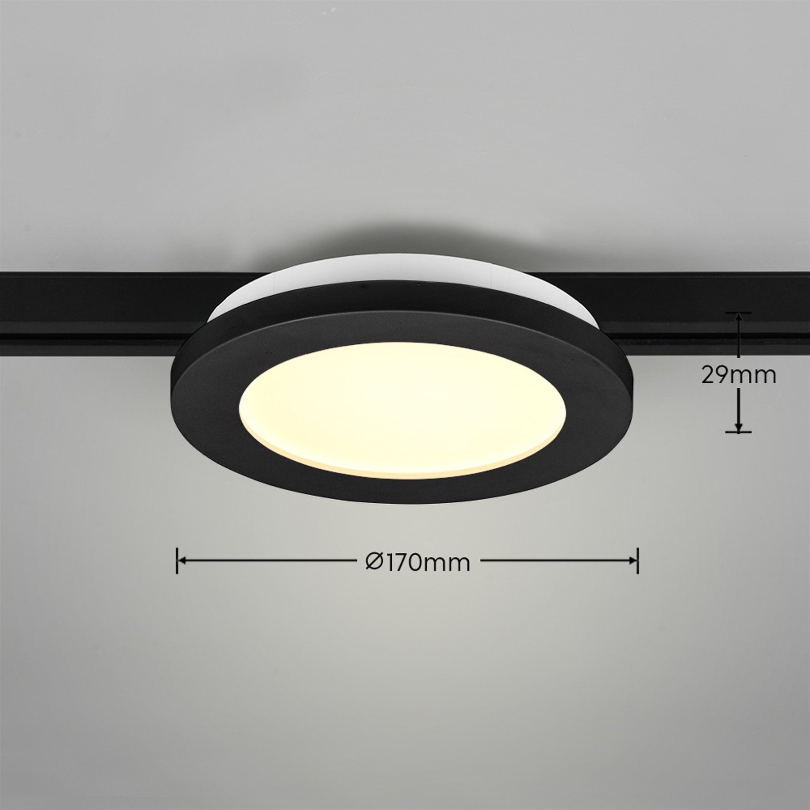 LED-Deckenlampe Camillus DUOline, Ø 17 cm, schwarz