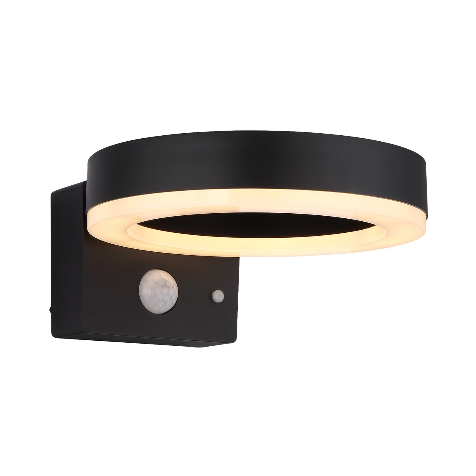 LED buiten wandlamp 36507 zwart, sensor, kunststof