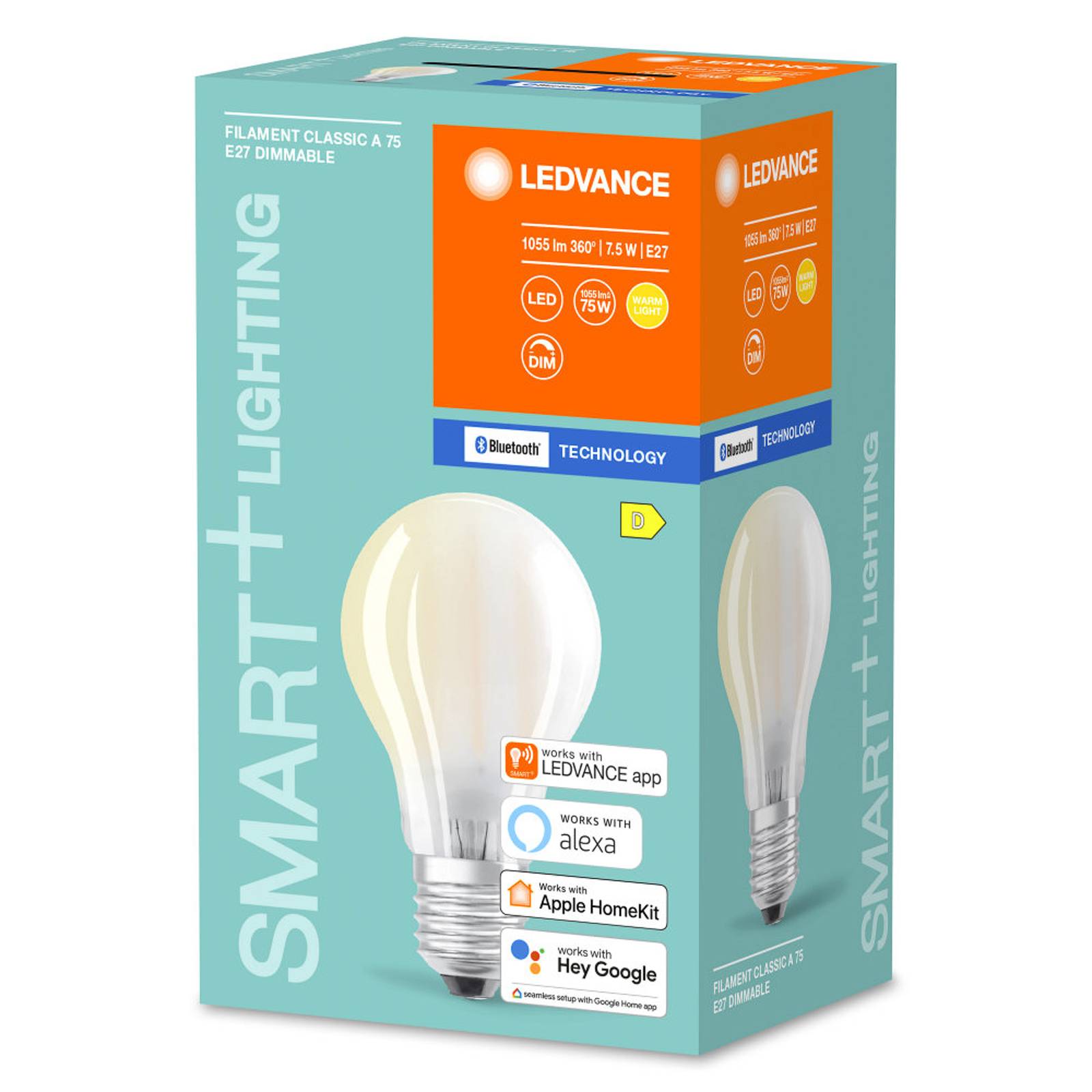 Image of LEDVANCE SMART+ BT filament Classic E27 7,5W 827 4058075609631