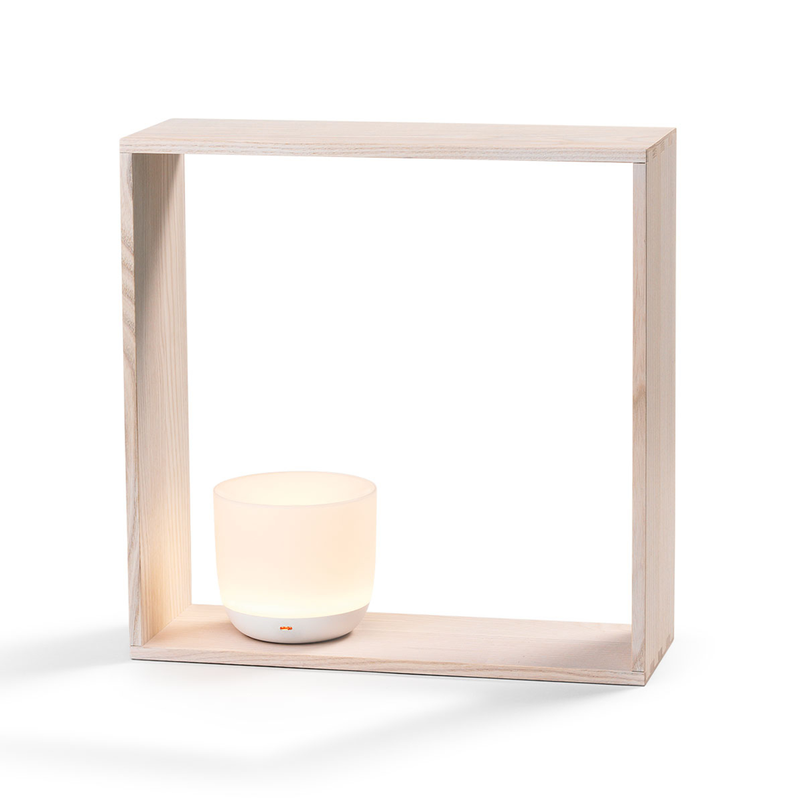Flos FLOS Gaku Wireless LED table lamp, white, for Living / Dining Room, ash wood, polycarbonate, 2 W, energy efficiency: A+, L: 35 cm, W: 12 cm, H: 35 cm