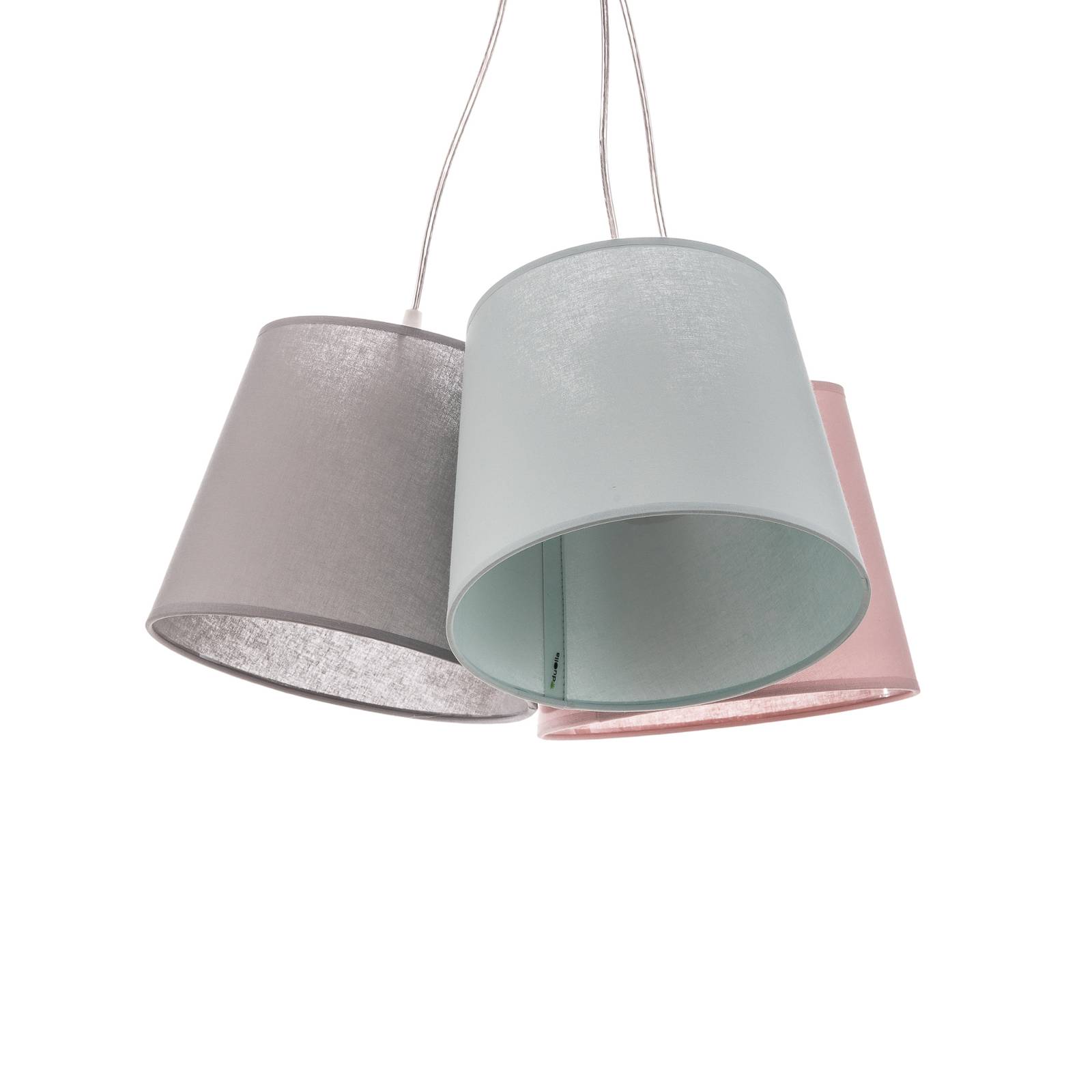 Lampa wisząca Rossa, 3-punktowa, szara/różowa