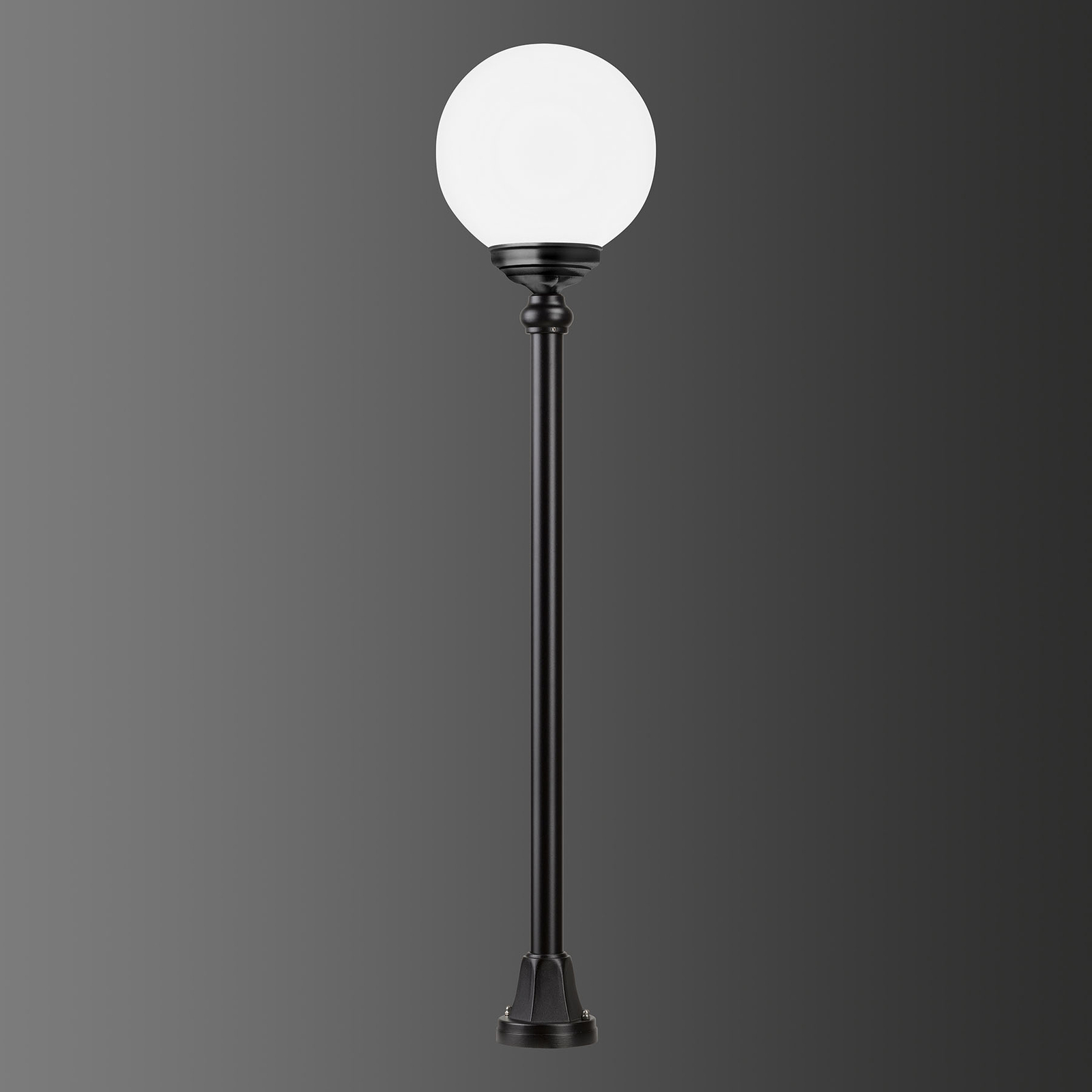 1142 path light, spherical lampshade black/white