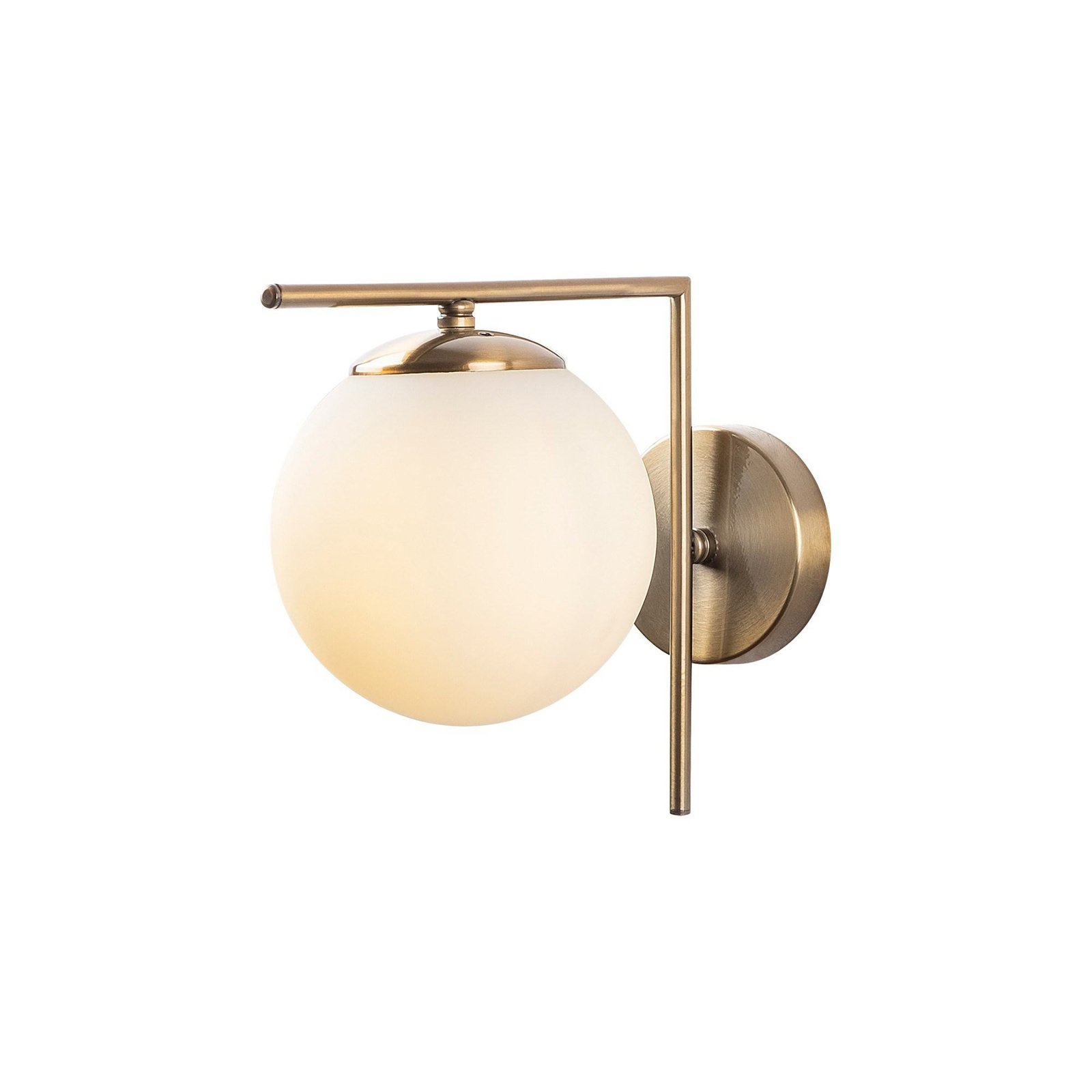 Wall light 7141-Antique, gold-coloured antique, opal glass Ø 10 cm