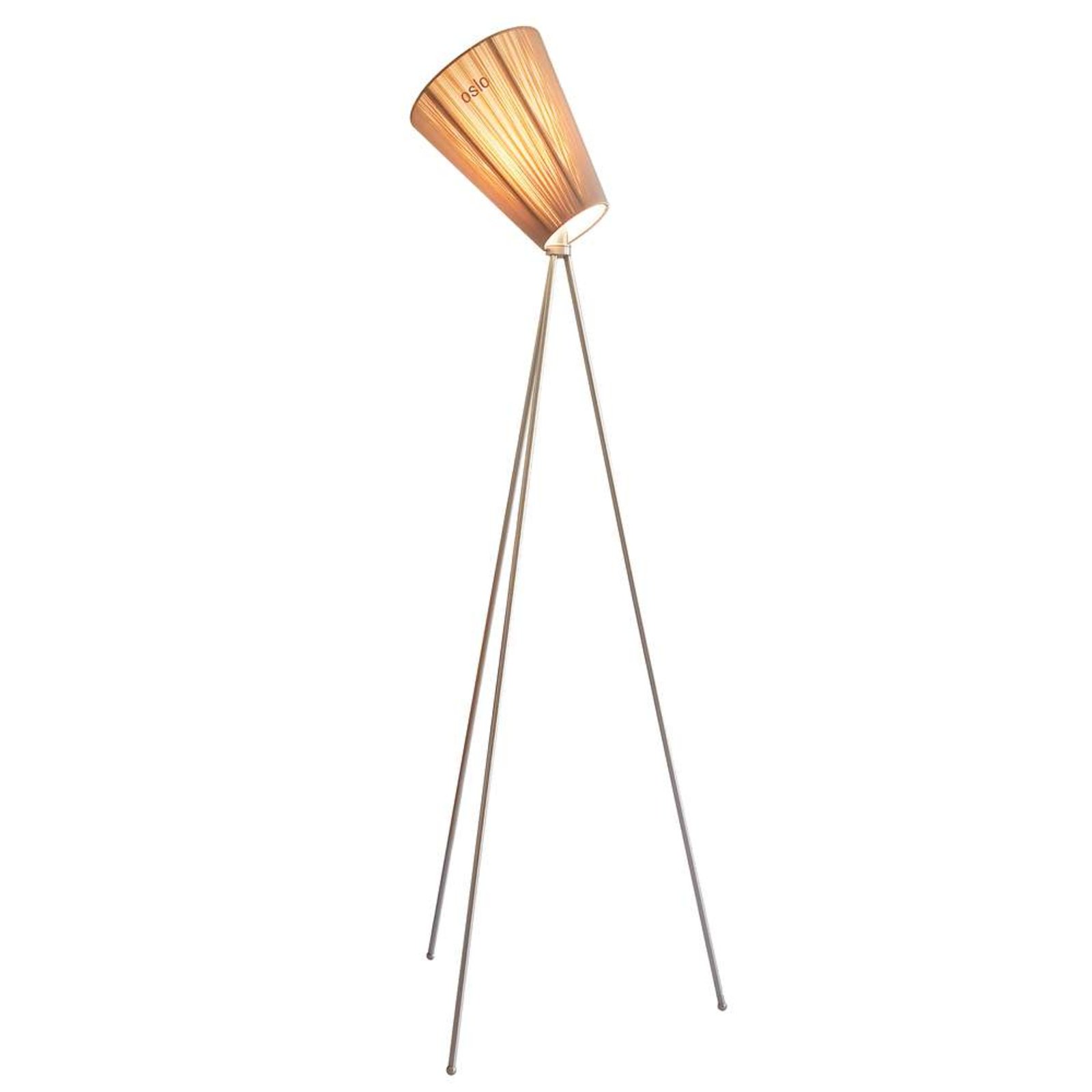 Oslo Wood Floor Lamp Steel/Beige - Northern