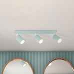 Spot pour plafond Livia, vert menthe, 52 cm, à 3 lampes, métal, GU10