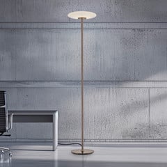 PURE lámpara de pie LED Vitrum marrón aluminio/vidrio regulador táctil