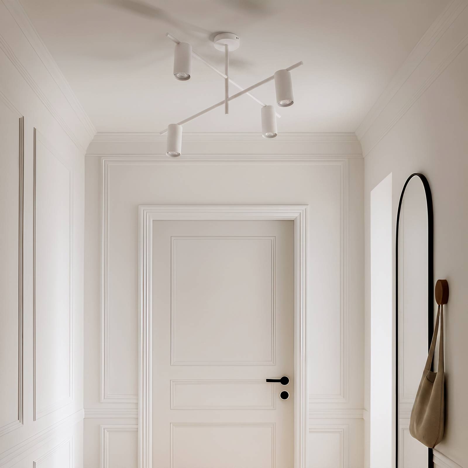 Lampa sufitowa Lindby Marilou, biała, 4-punktowa, Ø 70 cm