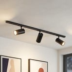 Σύστημα ράγας Lindby Linaro Ø7cm, 3 φτερά, LED, μαύρο, CCT