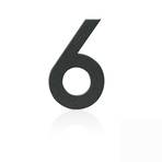 Stainless house numbers figure 6,graphite grey