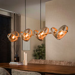 Pendelleuchte Hover, beige, Metall, 8-flammig, E27, 160 cm