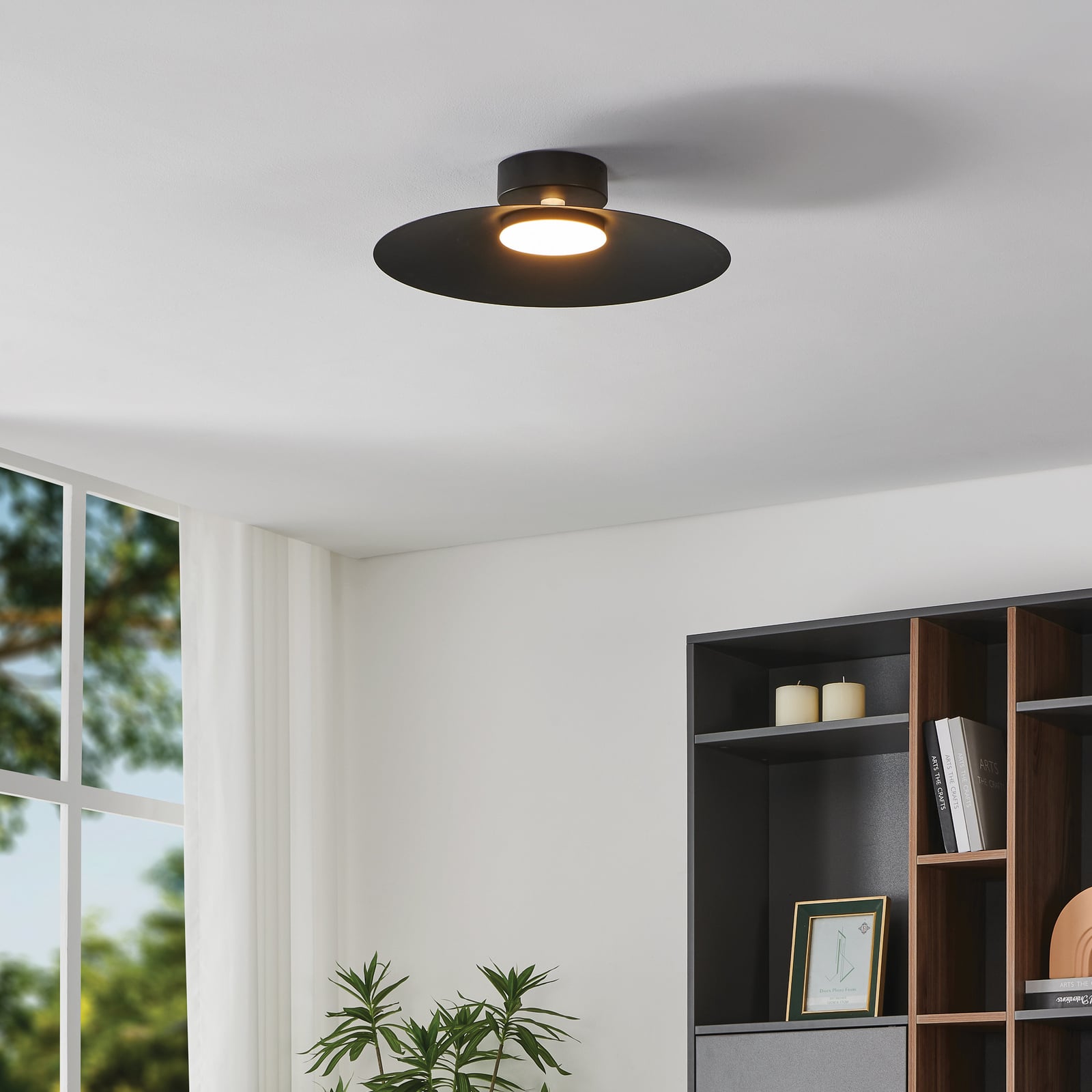 Stropné LED svetlo Conomavilla-Z, čierna Ø 45 cm CCT RGB Stropné LED svetlo Conomavilla-Z, čierna Ø 45 cm CCT RGB