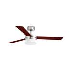 Panay ceiling fan with a light, nickel/mahogany