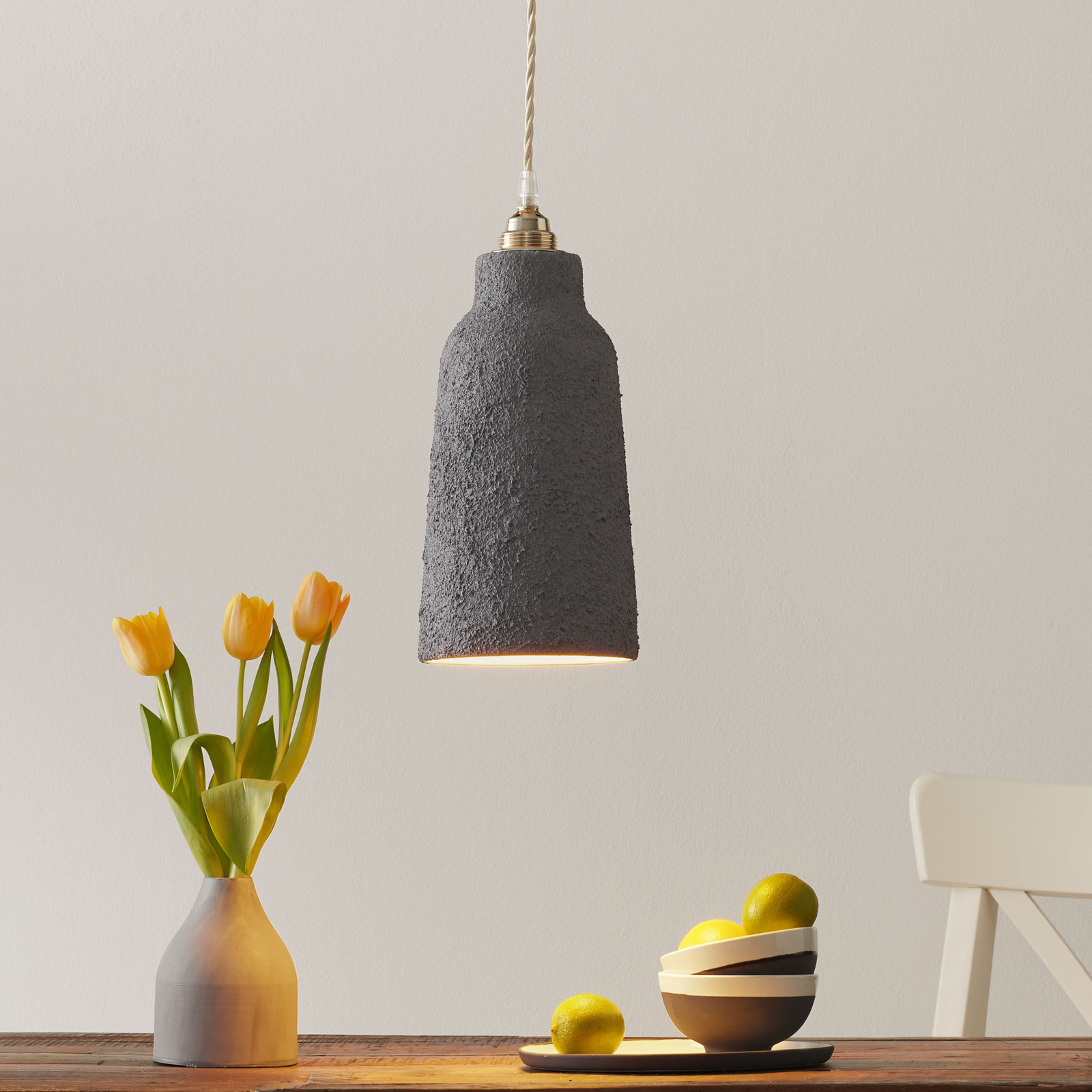 S1828 ceramic pendant light, cement grey