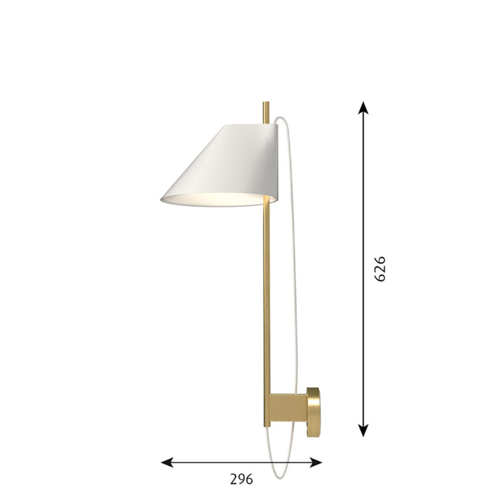 Yuh Aplică de Perete White/Brass - Louis Poulsen