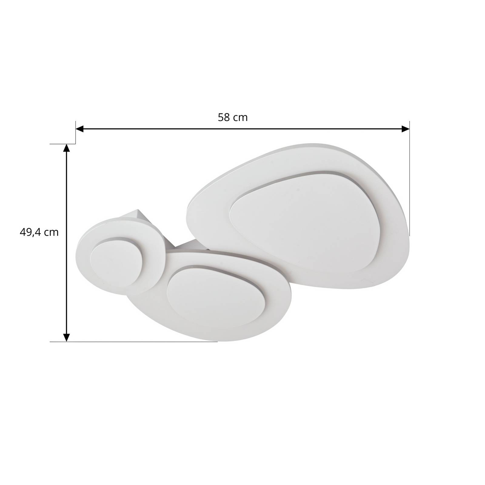 Lampa sufitowa LED Lindby Delar, 60 x 60 cm, CCT, ściemniany