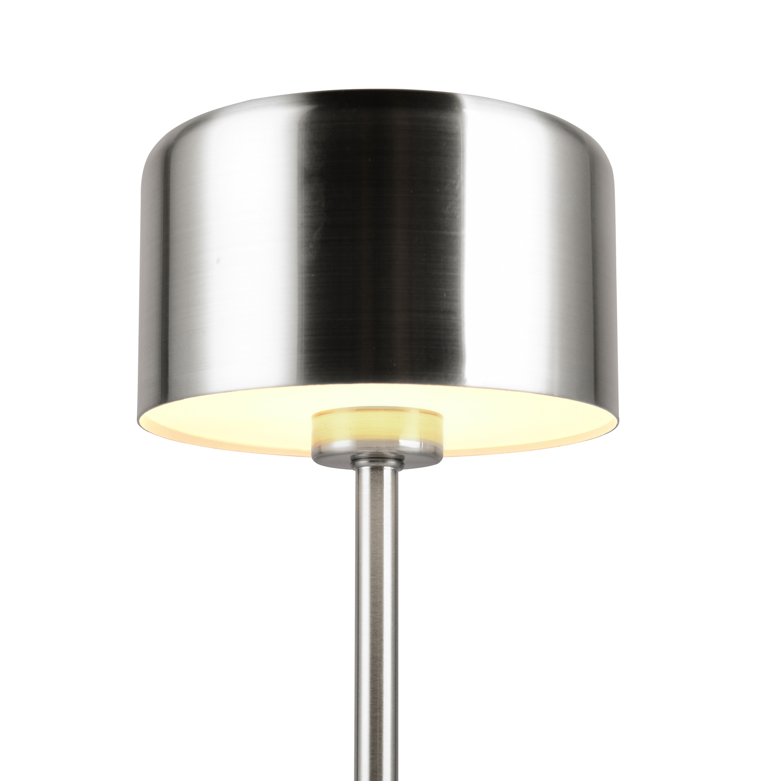 Lampă de masă reîncărcabilă Jeff LED, culoare nichel, înălțime 30 cm, metal