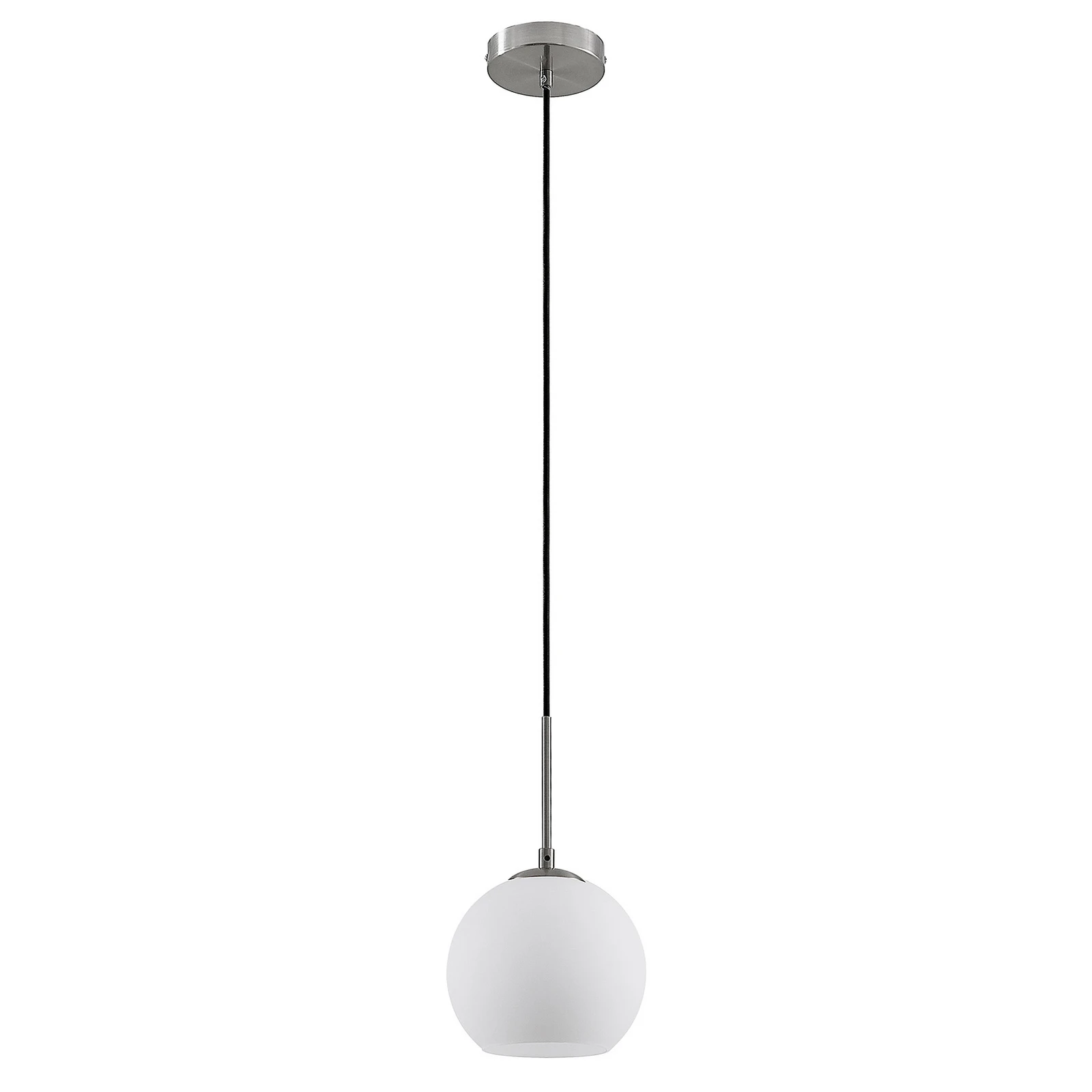 Lindby Jurian suspension à 1 lampe, nickel/opale