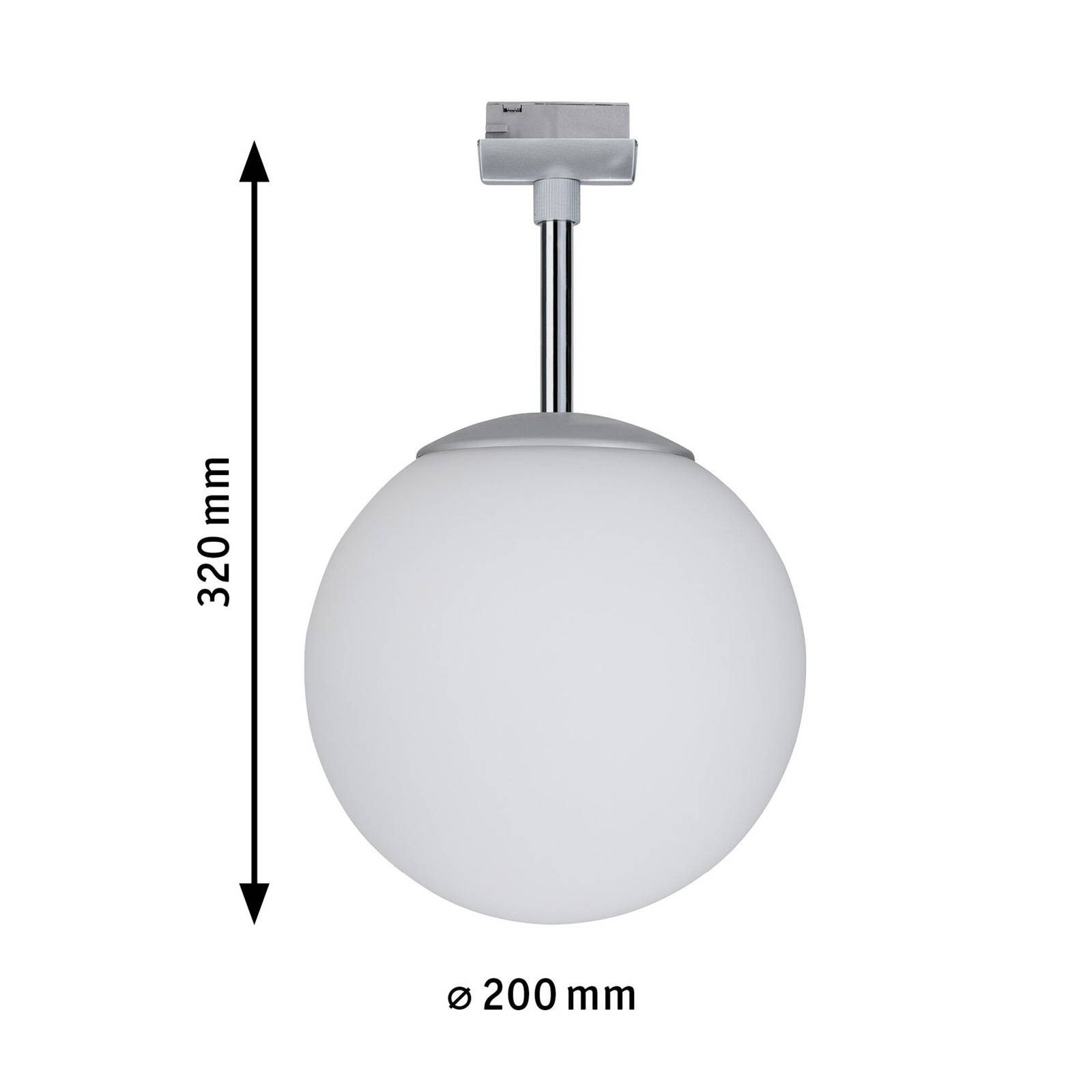 5: Paulmann URail Globe kuglelampe i krom, opalglas